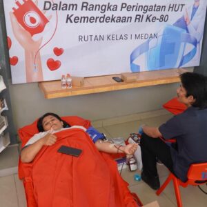 Semarak Kemerdekaan, Rutan Kelas I Medan Gelar Senam Sehat, Donor Darah dan Pemeriksaan Kesehatan Gratis