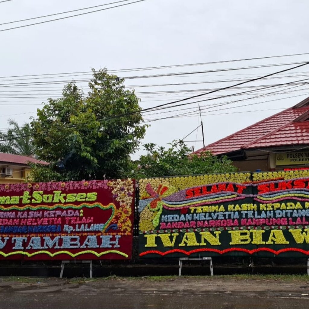 Masyarakat Helvetia Kirim Karangan Bunga, Apresiasi Kapolsek Medan Helvetia Usai Tangkap Bandar Besar Narkoba Wira